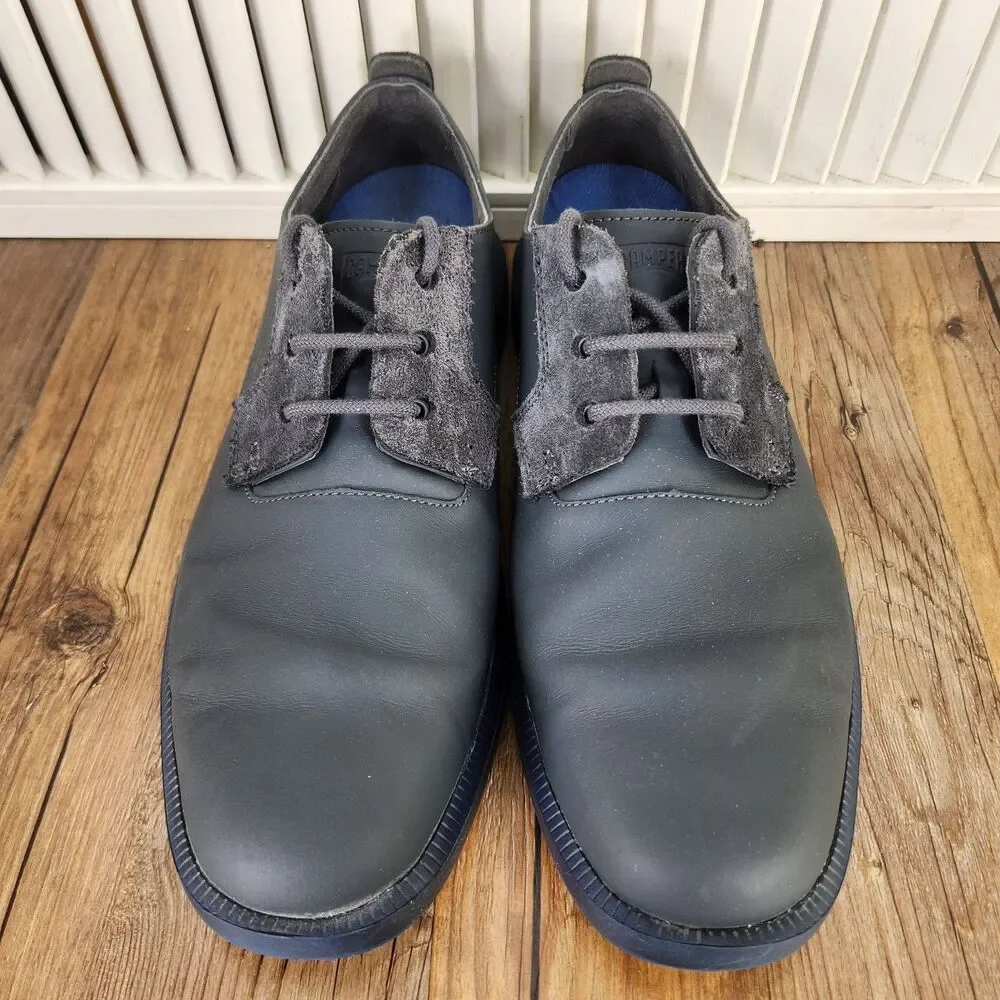 Camper Bill Derby Shoes Mens Sz 10.5 EU 44 Dark Gray Leather Oxford Casual Dress
